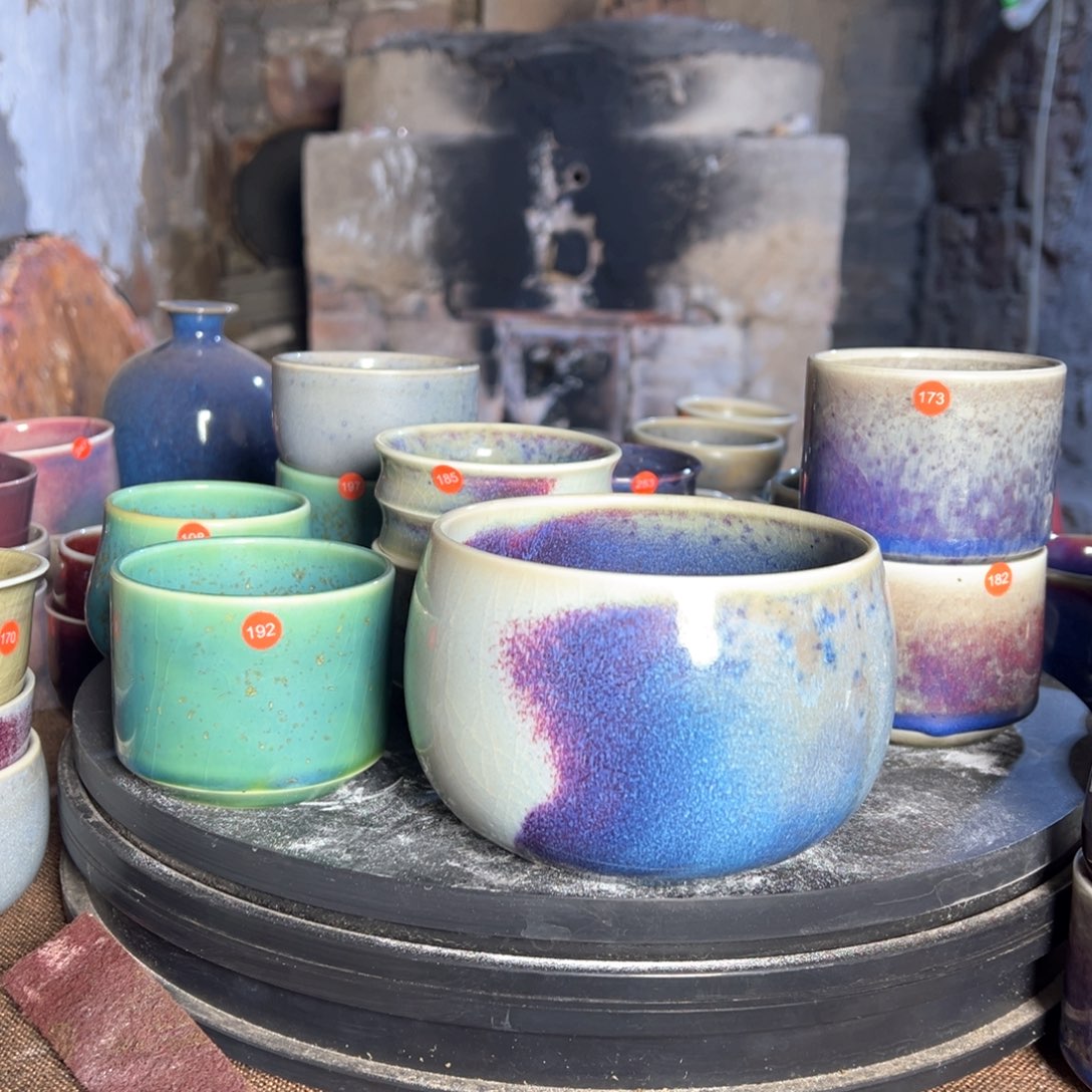 杯子美****P钧瓷炭烧主人杯压手杯