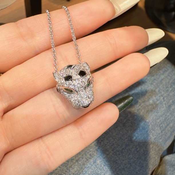 实验室培育钻石【念慈高定】18k 豹子头项链男女同款 45cm