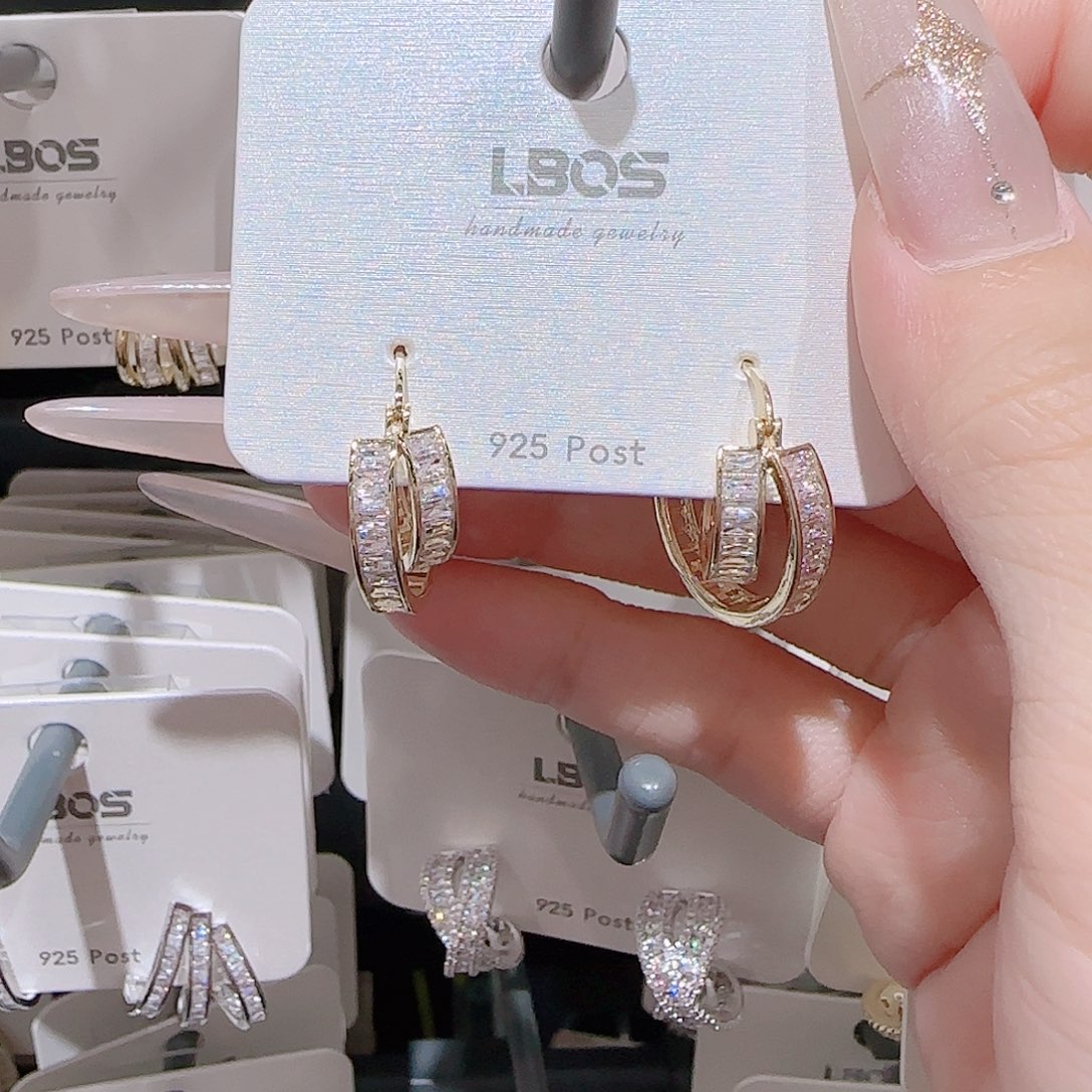 锆石铜合金925银耳环