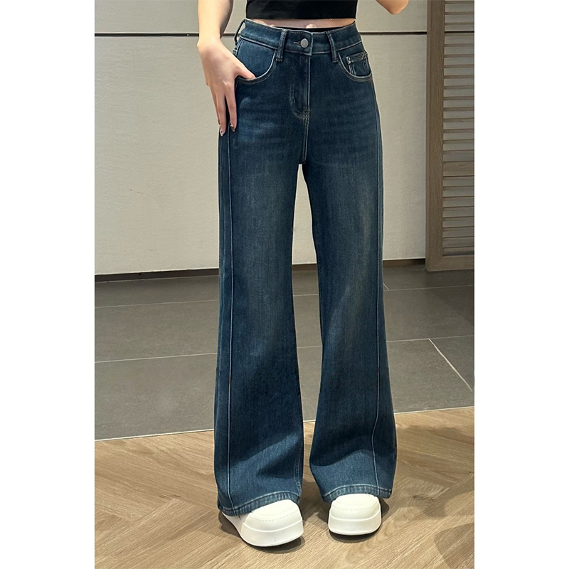 复古百搭松弛感显瘦牛仔裤女款2026冬季新款时尚减龄气质洋气裤子