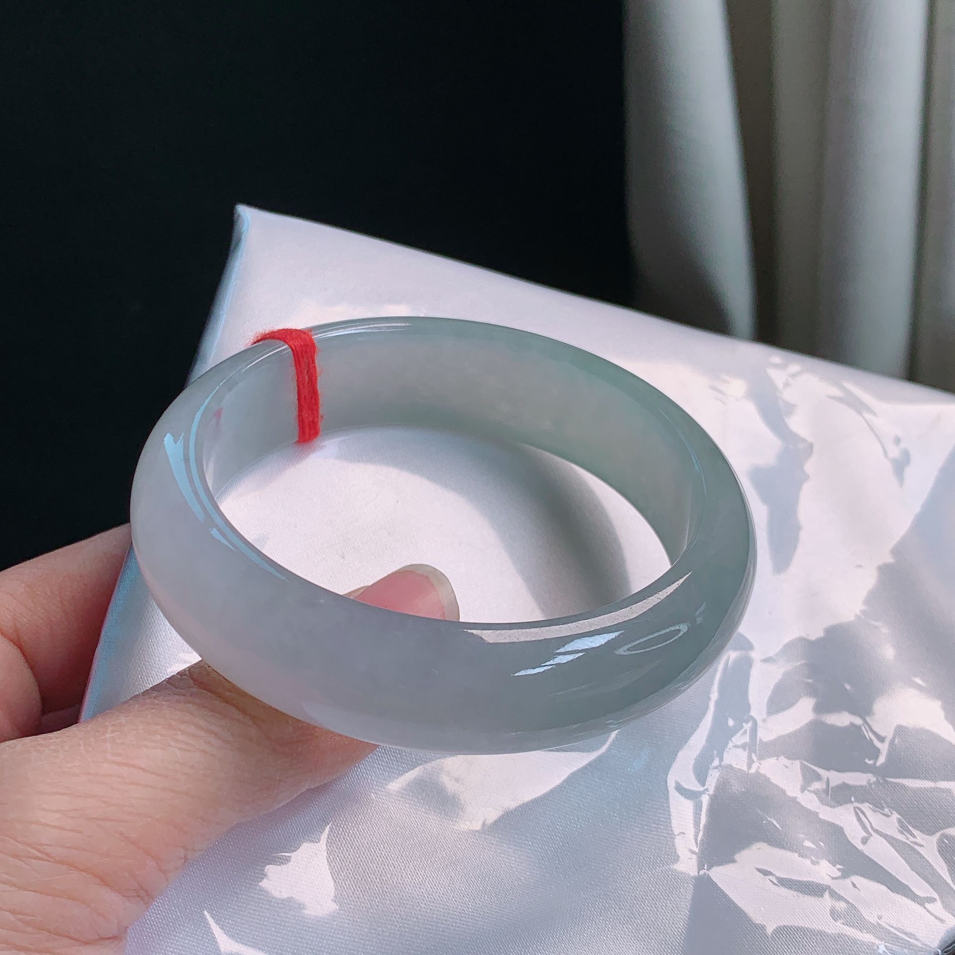 天然翡翠A货冰种轮胎手镯1888编码女款少女冰透测量高冰