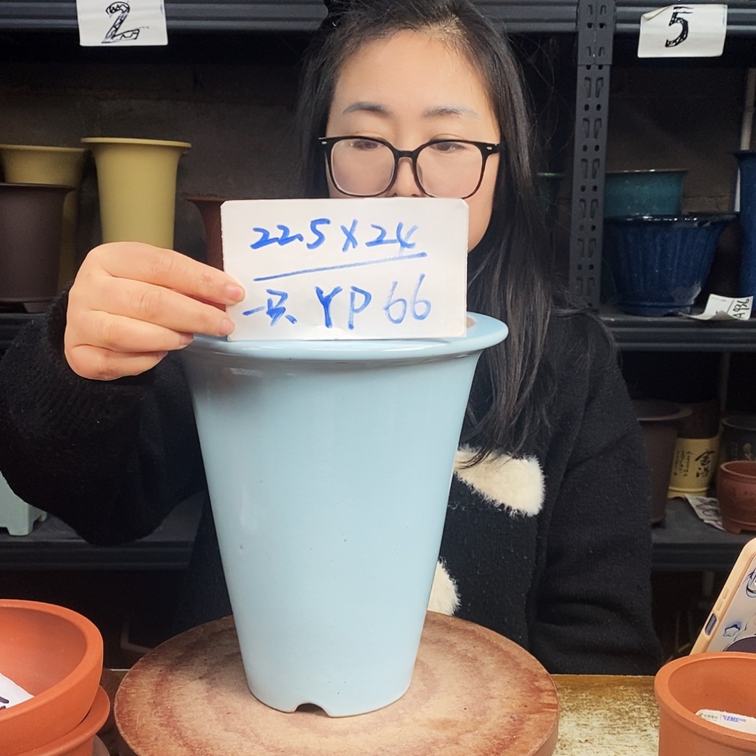 紫砂一只花盆货号YP66