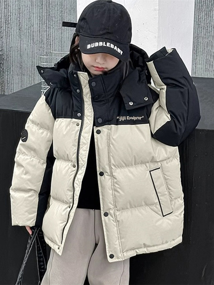 韩国童装儿童羽绒服亲子装面包服女童男童宝宝中长款加厚白鸭绒潮