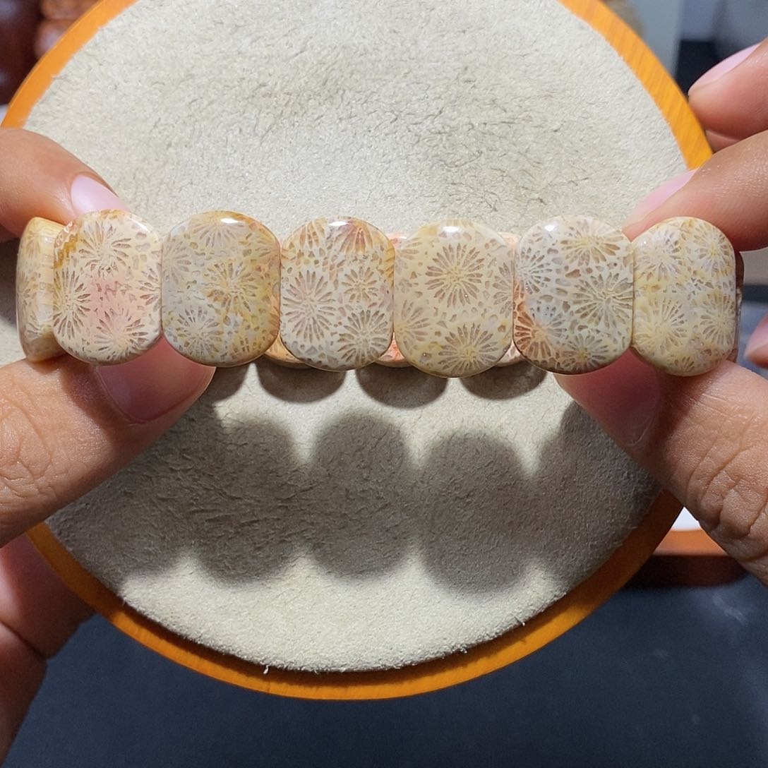 硅化珊瑚（珊瑚玉）手串未镶嵌大烟花14