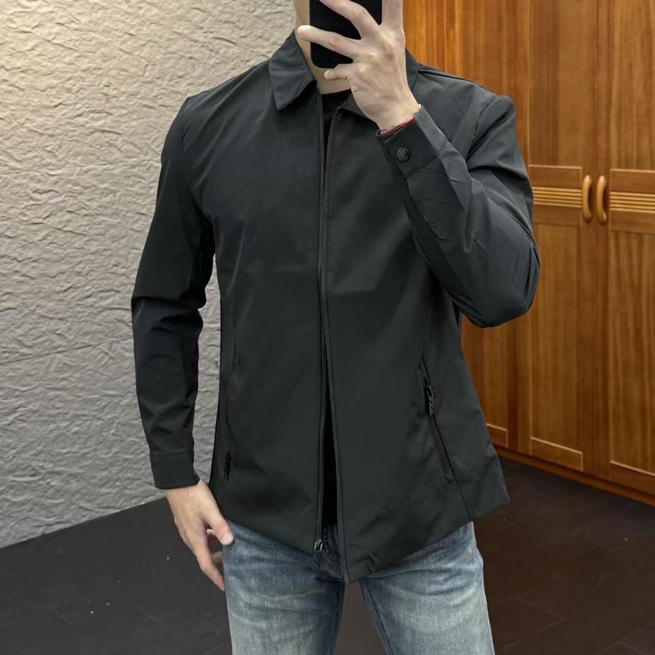 2025春秋薄款商务休闲百搭翻领男士拉链夹克外套DJ8101【卡码拍小】