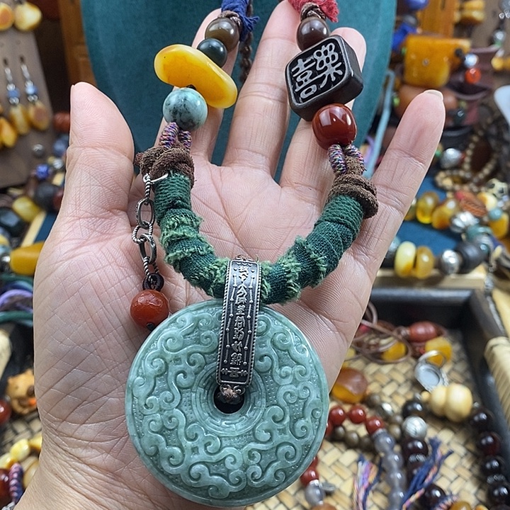 念***及翡翠未镶嵌项链项链