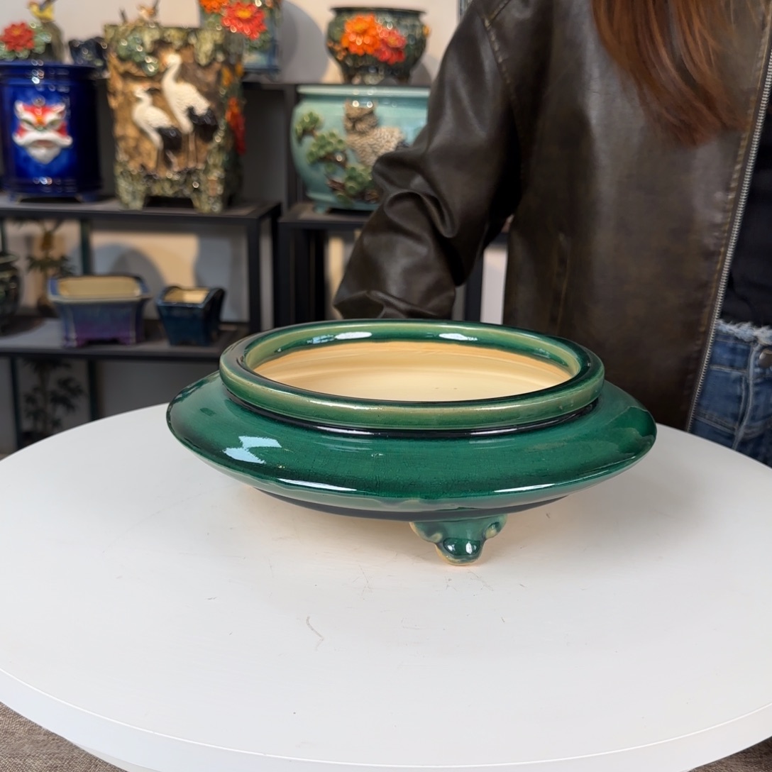 红陶一风堂石湾盆。