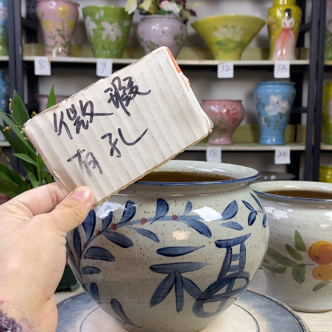 景德镇手工手绘陶瓷花盆