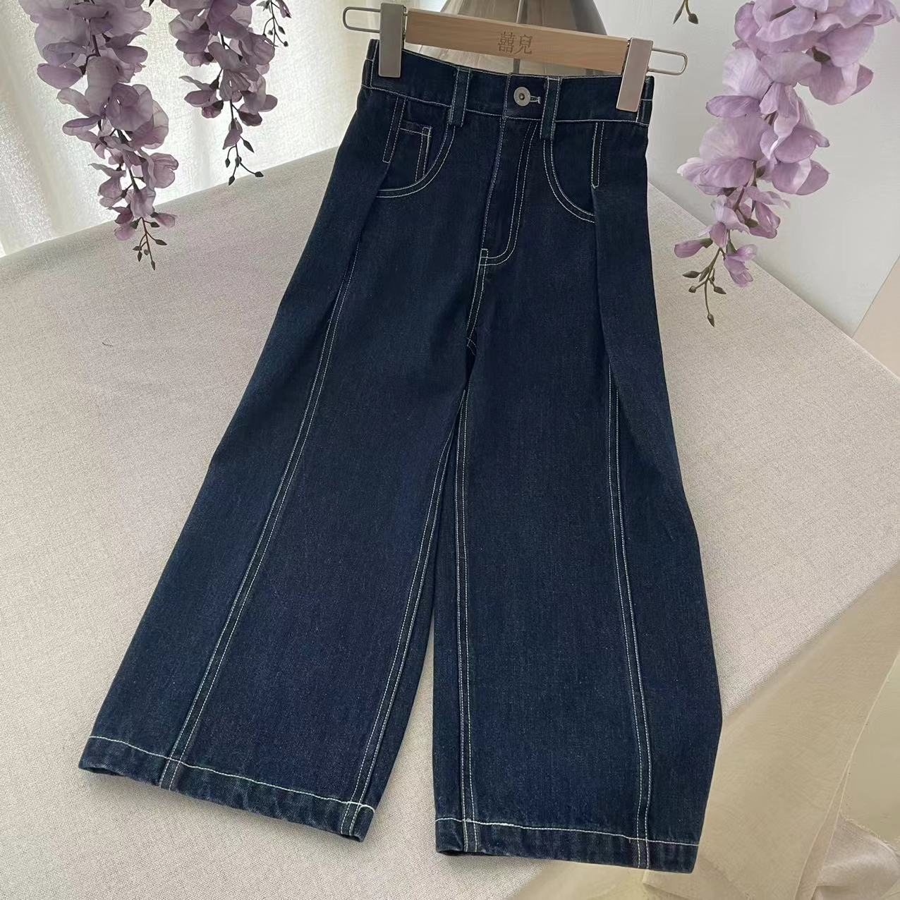 【喜儿定制】秋季新款直筒宽松休闲时尚百搭儿童休闲牛仔裤中大童