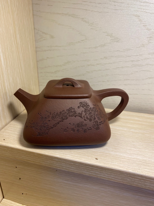 手工紫砂壶纯手工紫茄泥四方石瓢壶宜兴牛盖茶具全手工泡茶壶泥壶