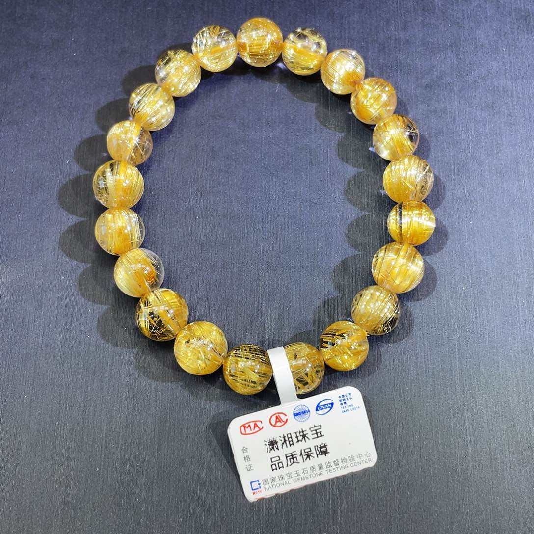 水晶手链未镶嵌文*姐金钛晶9.8mm