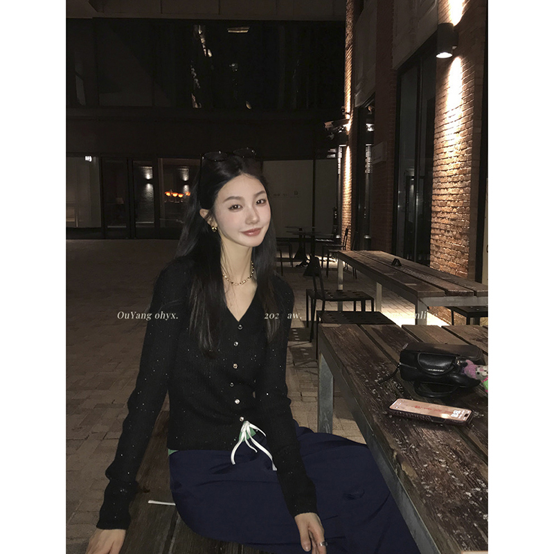 【燕麦色】开衫星空3592超柔软高品质V领针织毛衣