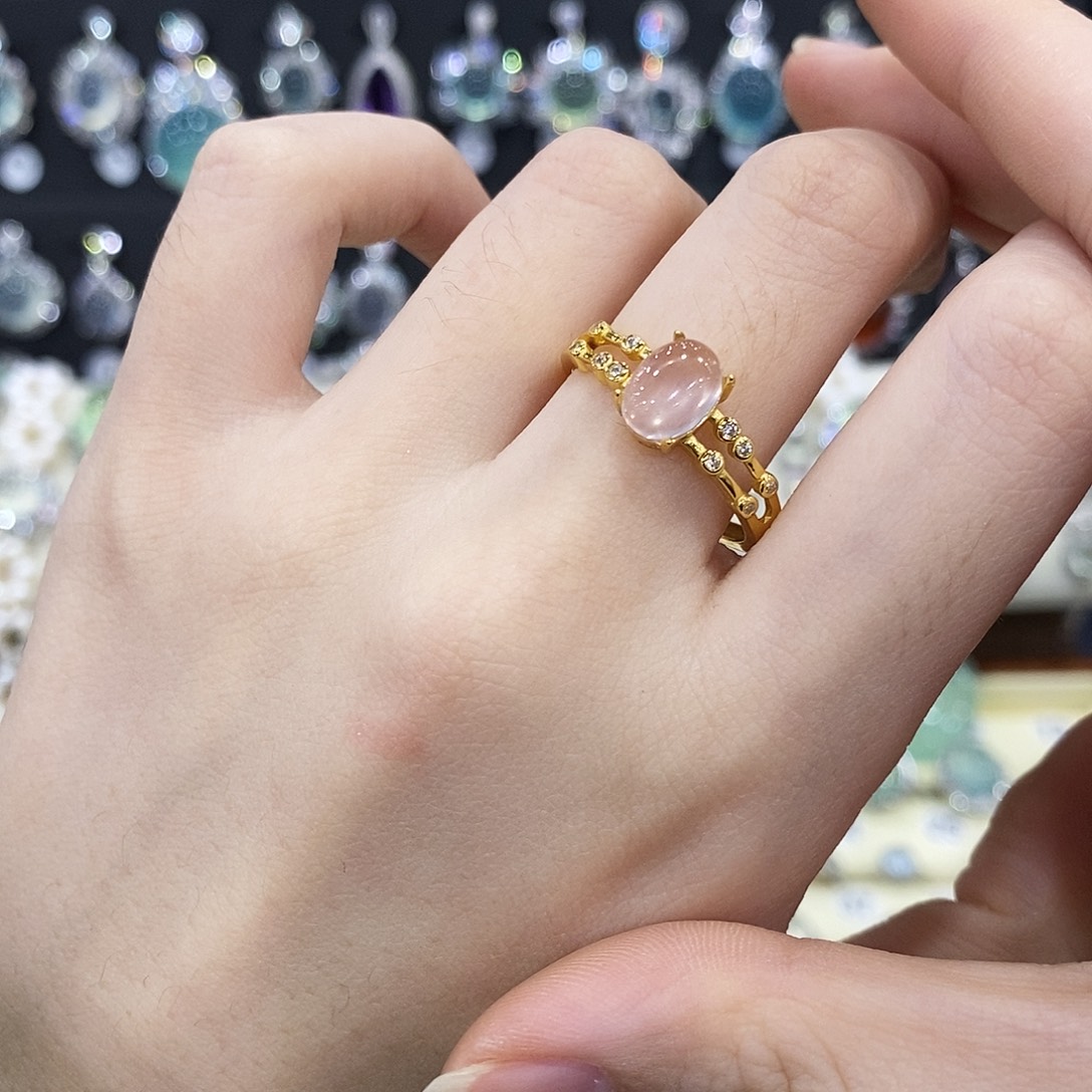 银S925镶嵌戒指芙蓉石