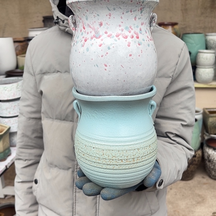 红陶两个口径15高度17