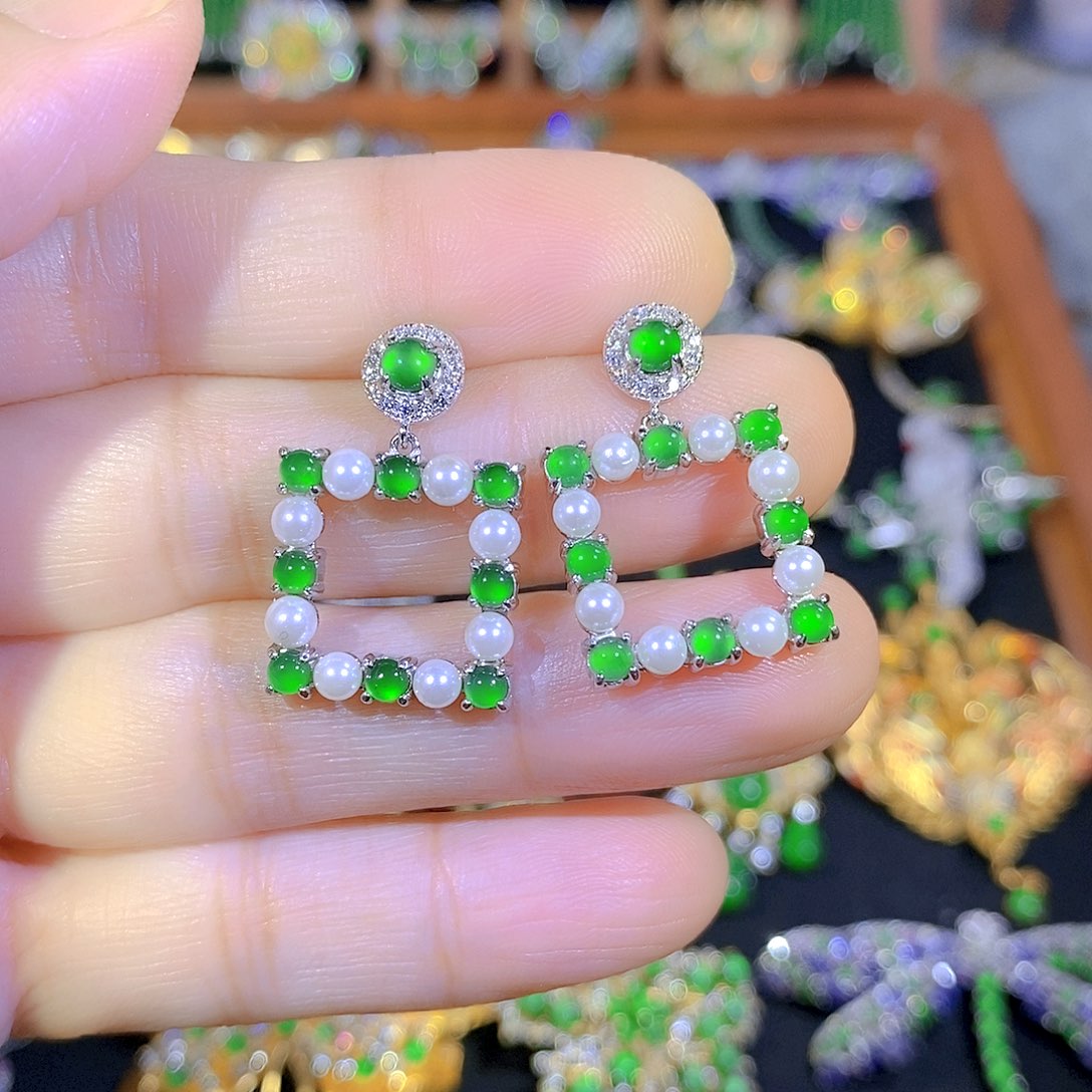 吊坠(不含链)银S925镶嵌翡翠