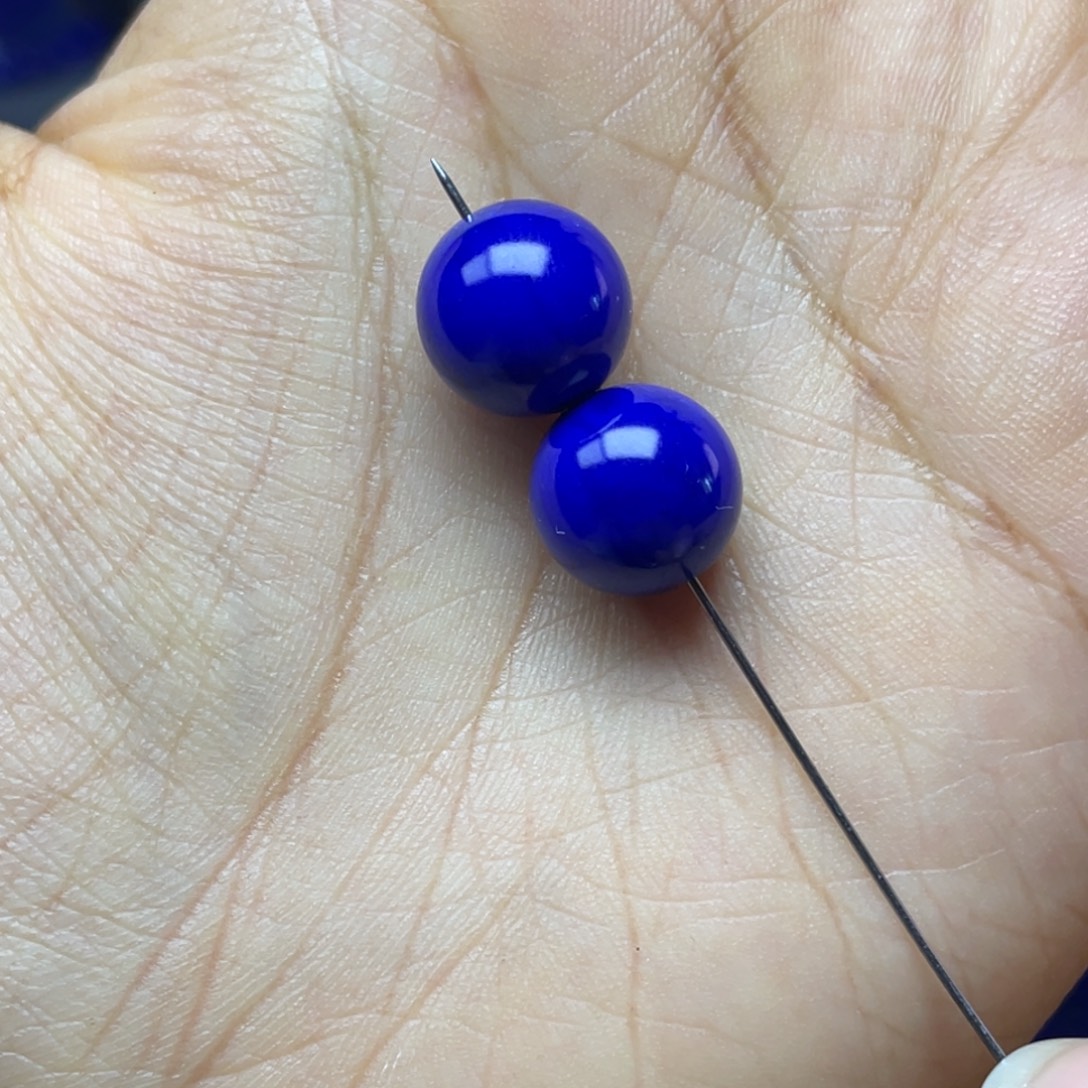 微***千青金石未镶嵌11mm+对珠配饰