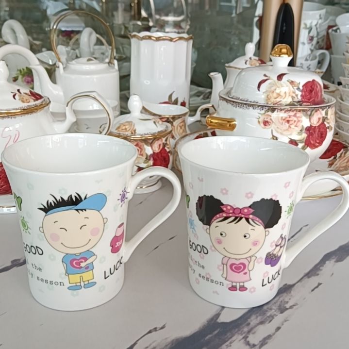 两只装骨质瓷350毫升卡通杯