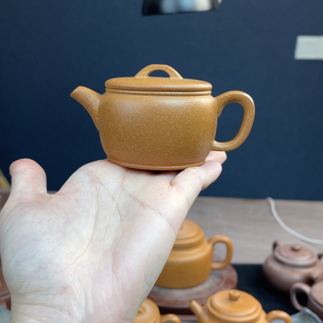 紫砂茶壶半手工老宕口黄金段汉瓦100cc