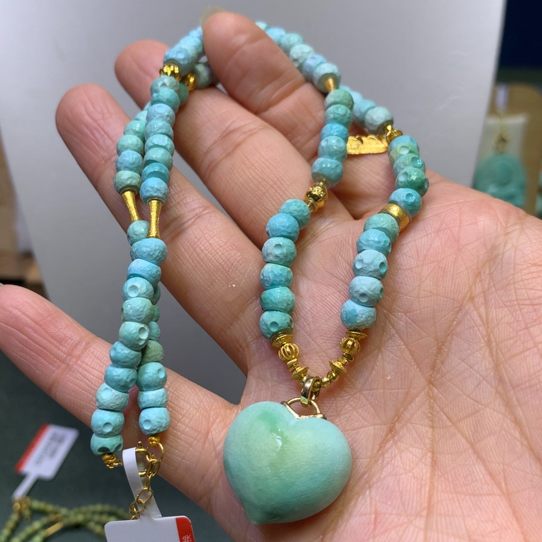绿松石项链18K金镶嵌c****D