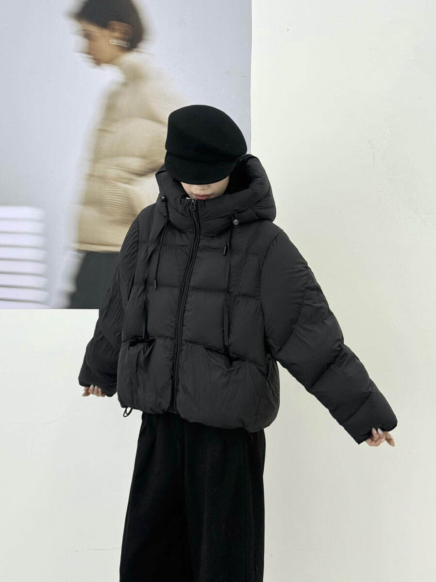正品漫步茶茶韩版泡芙蓬松连帽羽绒服冬季加厚短款外套901