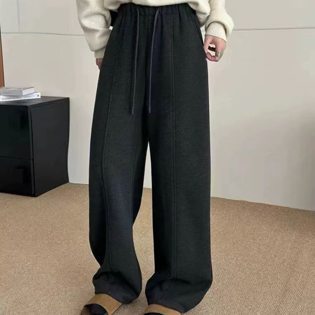 SHUYAO  冬季加绒加厚显瘦弯刀裤休闲裤5289