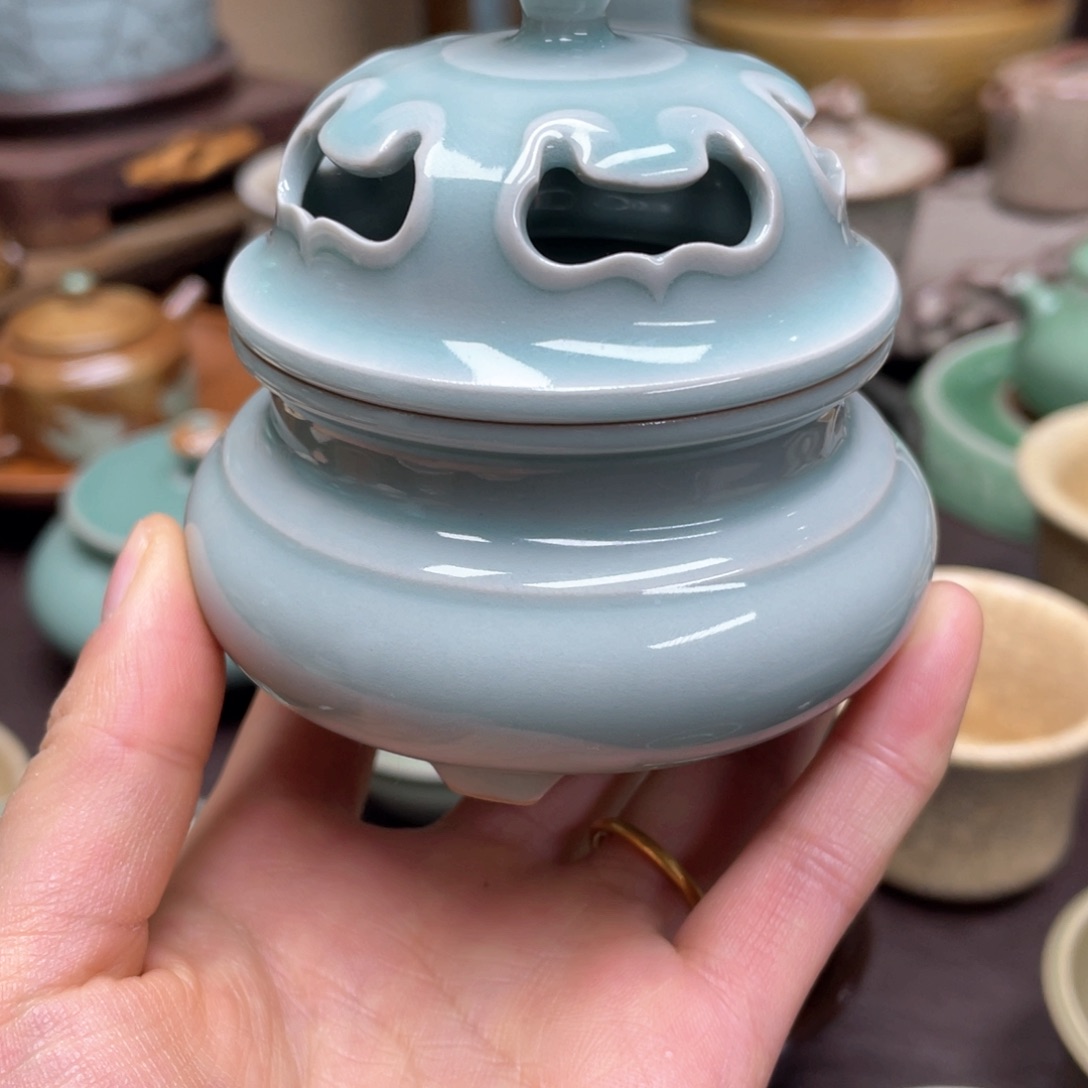 曲****法精品青瓷茶具杯子