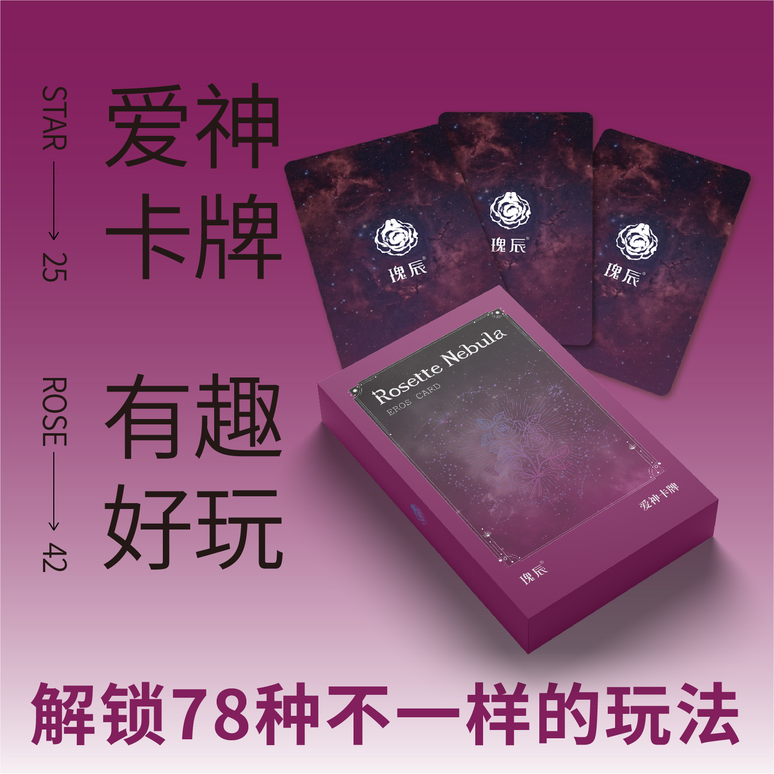 瑰辰爱神卡牌俩人一起必玩原创无重复游戏卡牌文具挂件无重复内容商品图