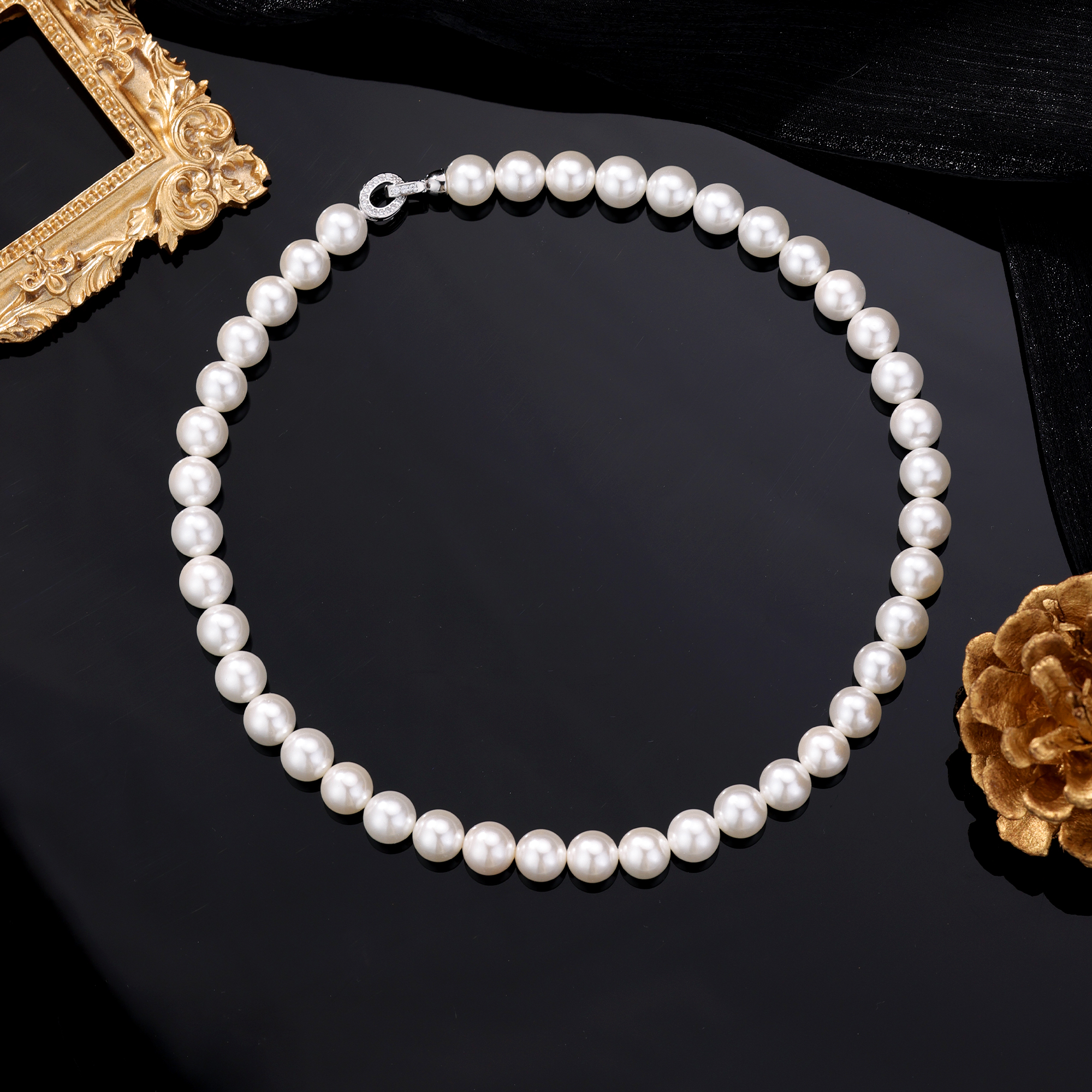 【永恒】6-10MM全珠链月光白经典百搭轻奢典雅项链