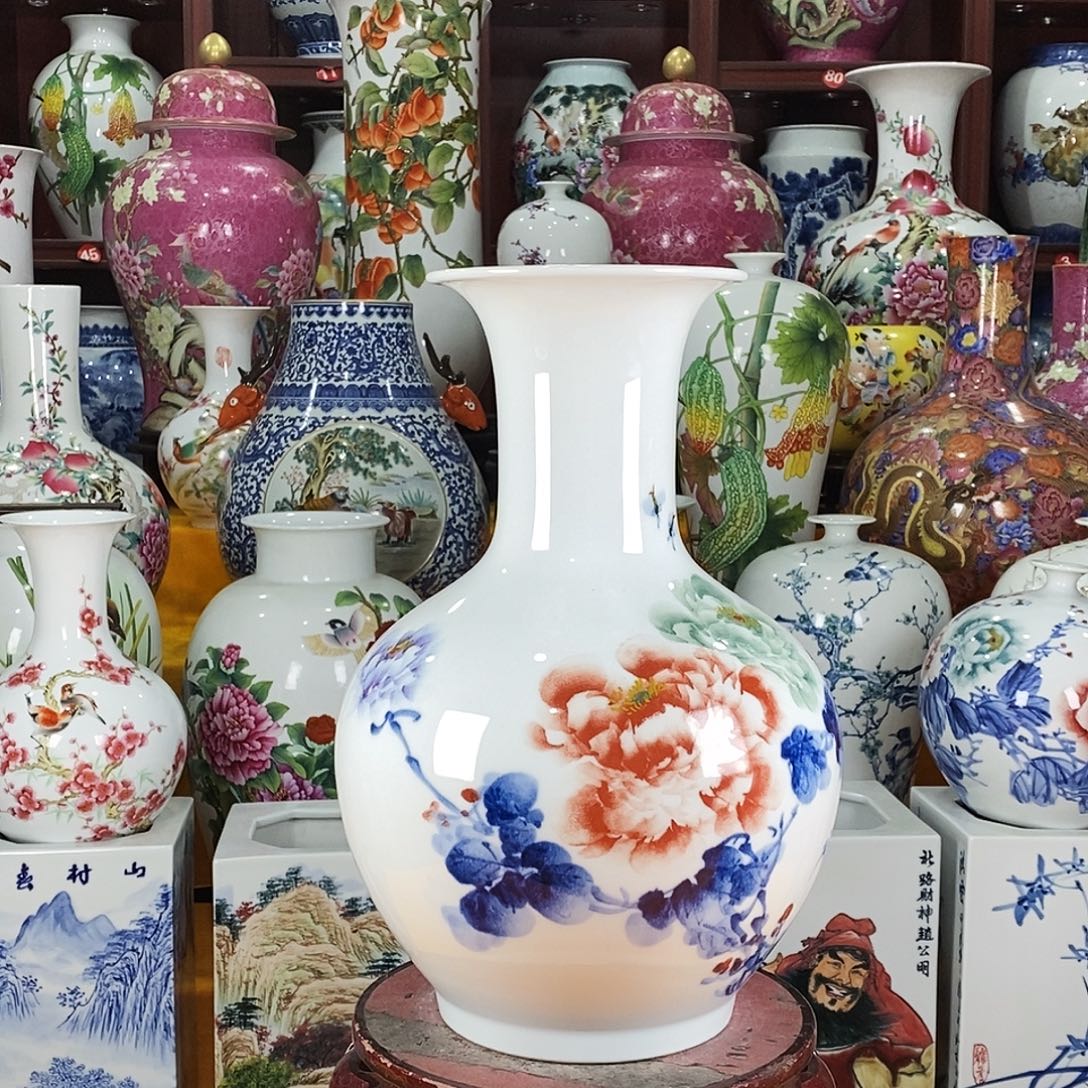 陶摆件景德镇陶瓷赏瓶