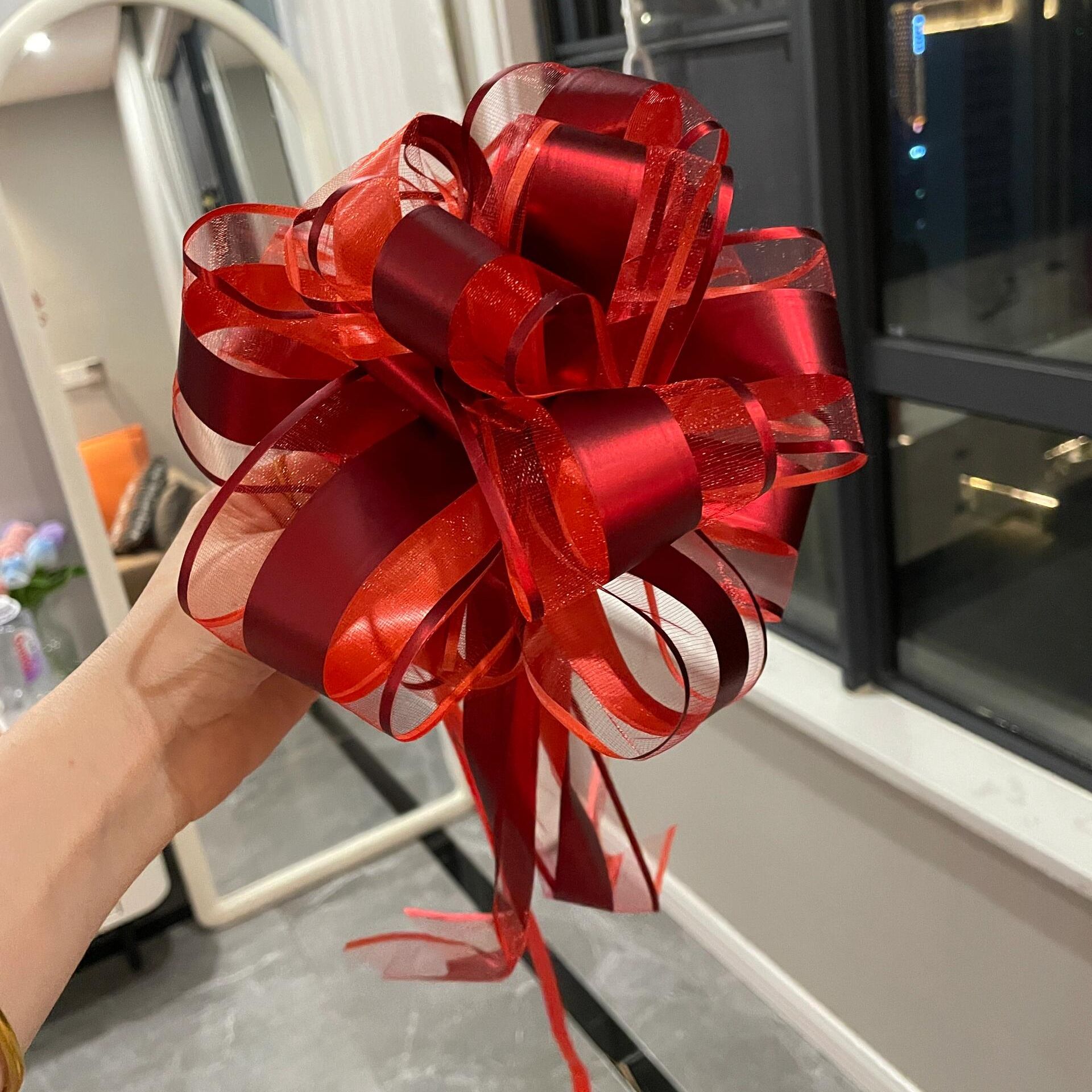 结婚拉花婚房蝴蝶结婚礼副车装饰拉花婚车装饰车头花婚车拉花彩带