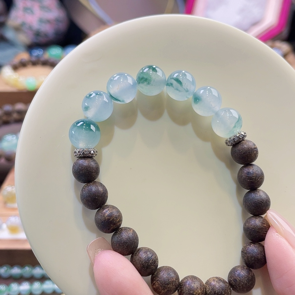 【闪购商品】翡翠未镶嵌颈饰卡10高冰蓝