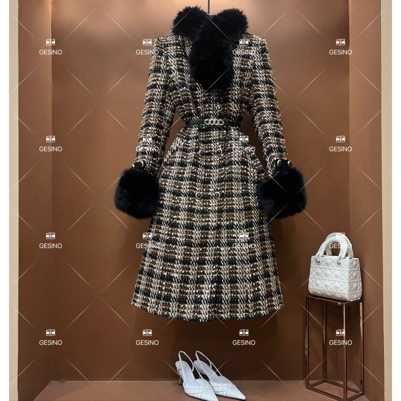 【丽】羽绒服上衣粗花呢流苏服装时尚设计师名媛  QD-2025678