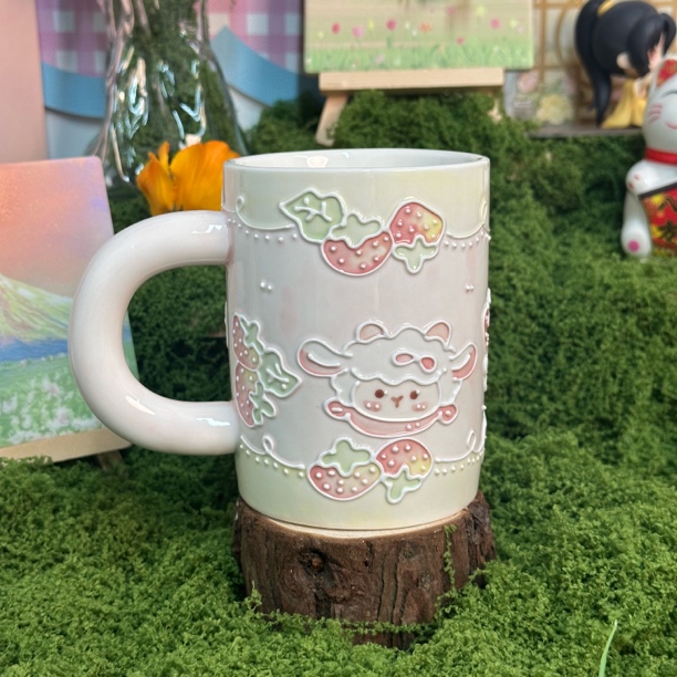 网红Ins风陶瓷马克杯学生宿舍喝水杯家用早餐杯立体釉杯