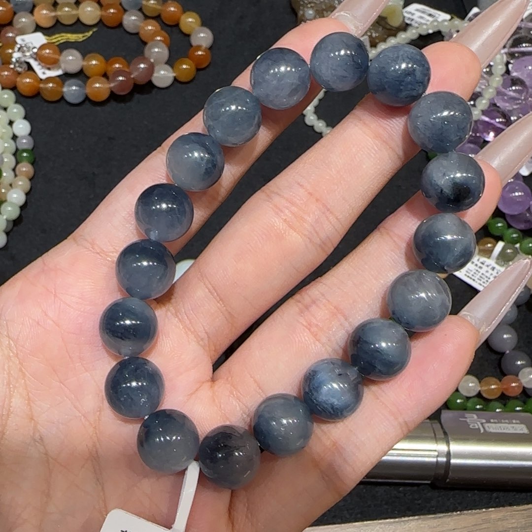 未镶嵌水晶手串蓝兔毛