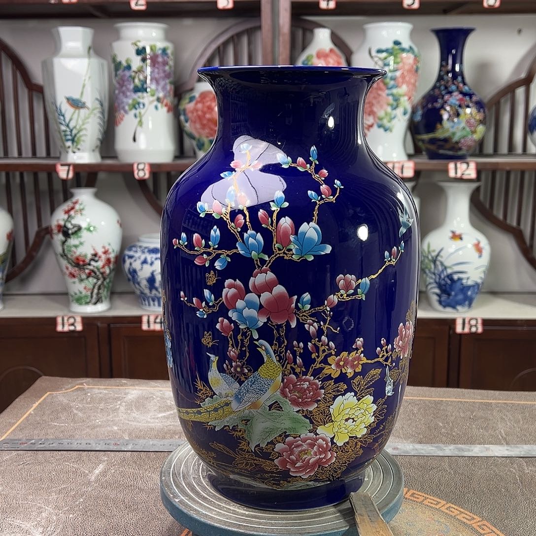 摆件陶景德镇陶瓷大冬景泰蓝