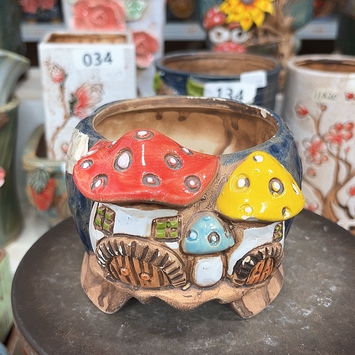 紫砂花盆粗陶材质多肉花盆