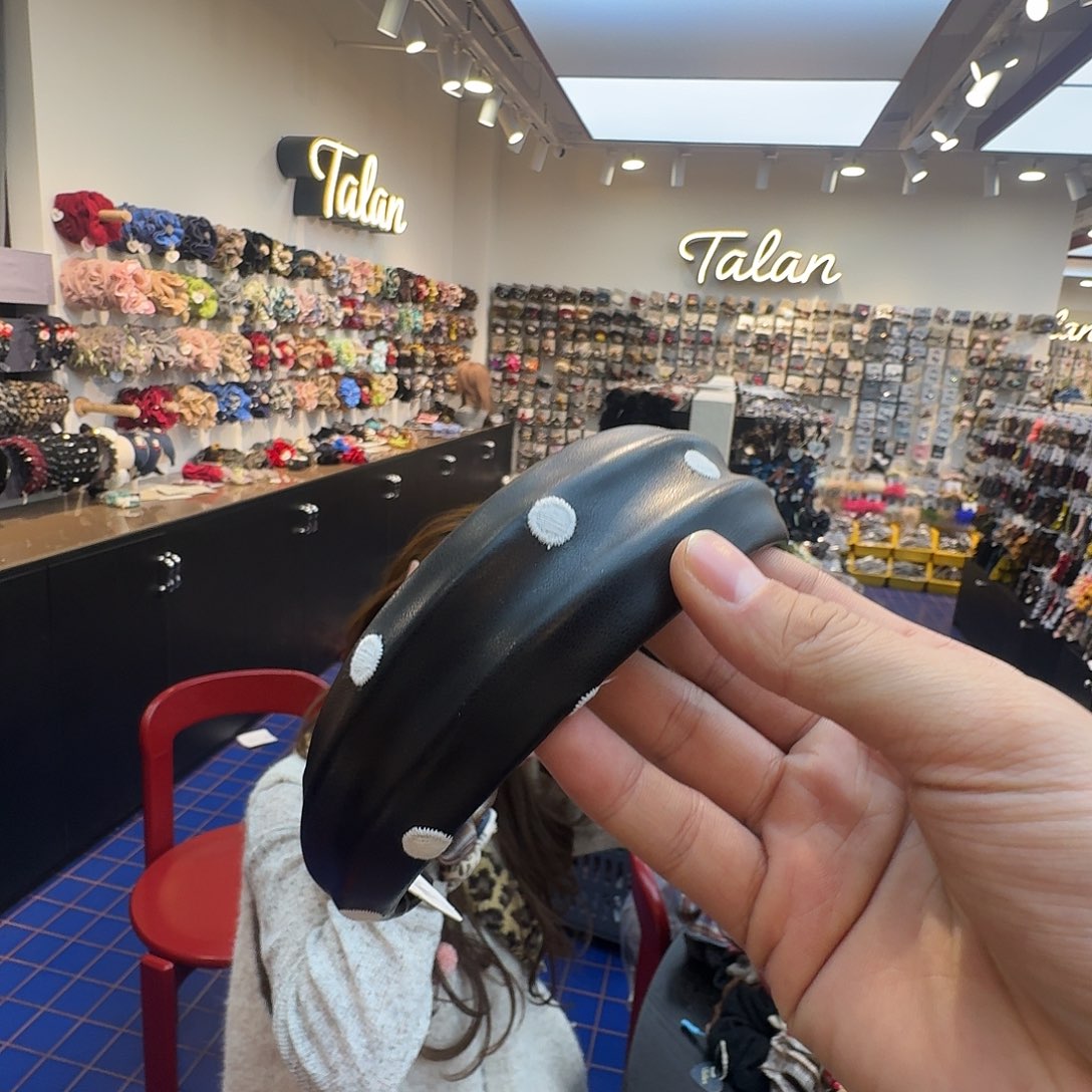 布艺非金属皮面波点发箍