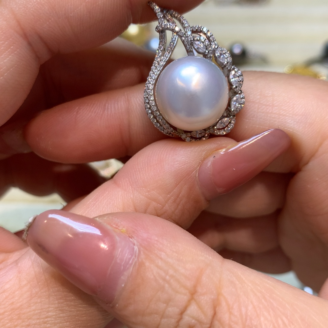 海水珍珠颈饰银S925镶嵌