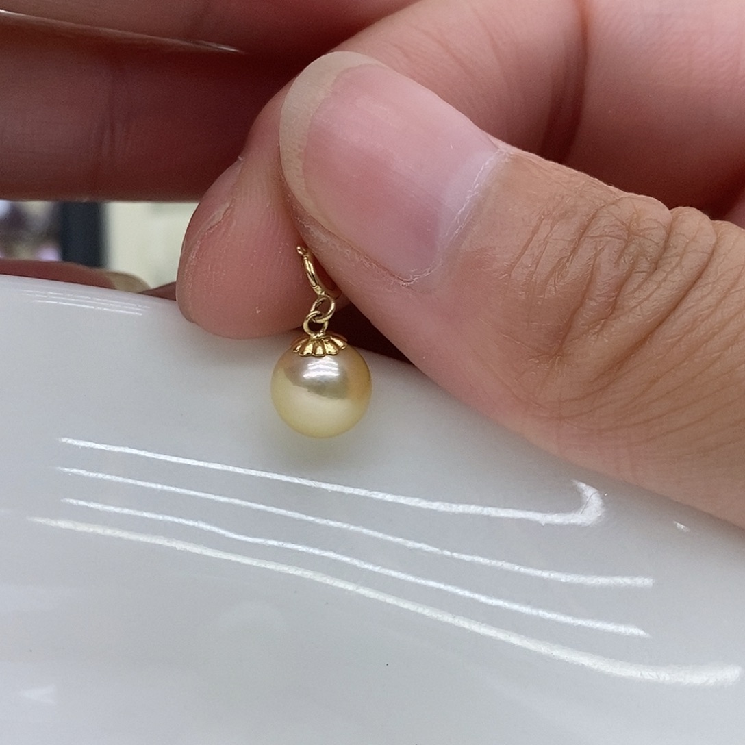 吊坠(不含链)18K金镶嵌海水珍珠