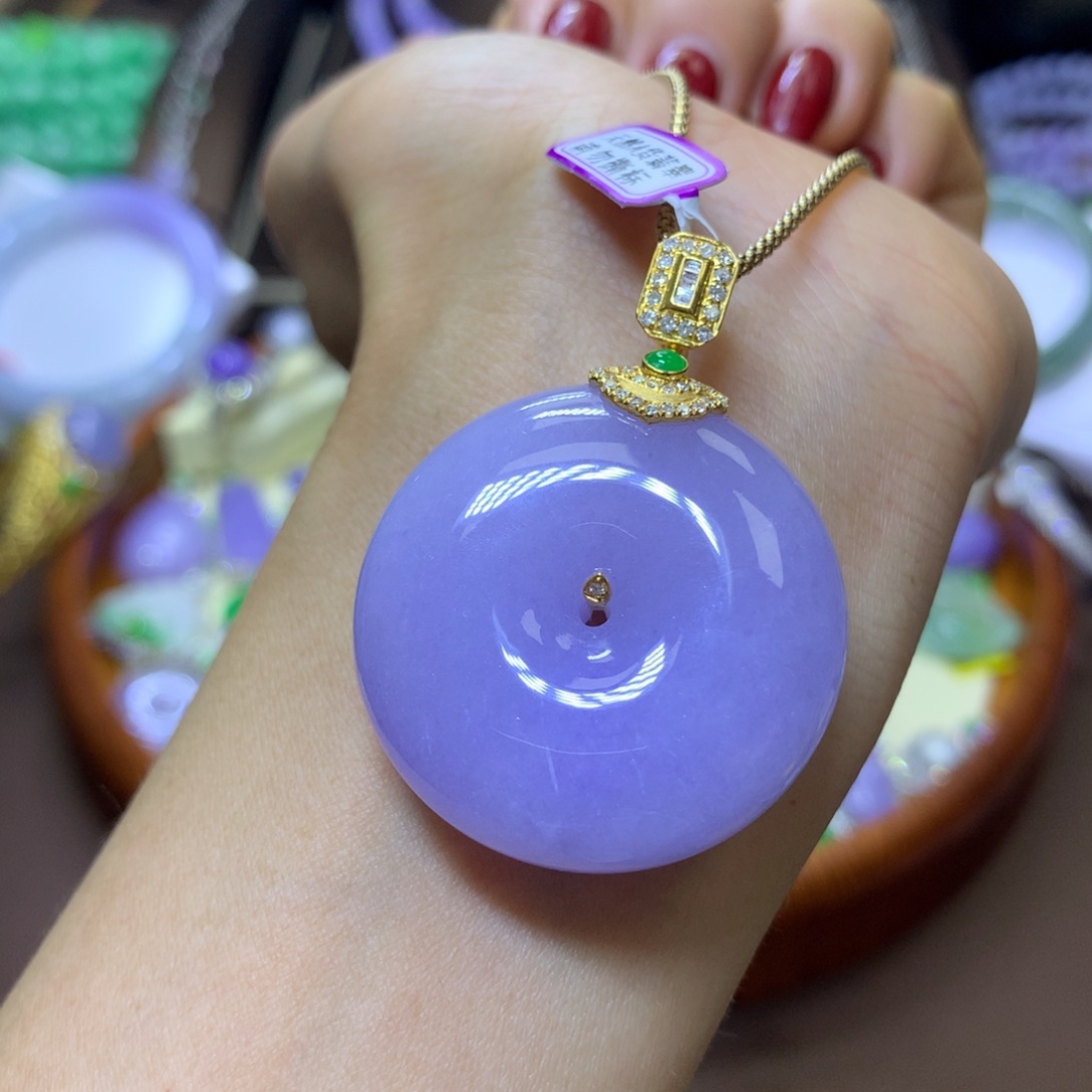 【闪购商品】翡翠颈饰18K金镶嵌翡翠