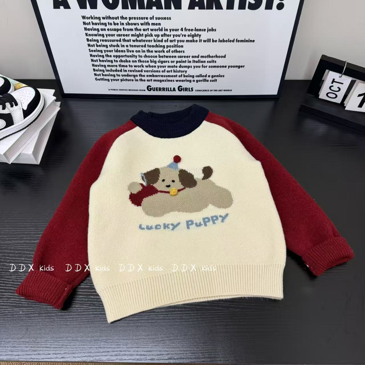 2025秋冬新款男童毛衣加厚韩版时尚卡通圆领上衣百搭儿童套头毛衣