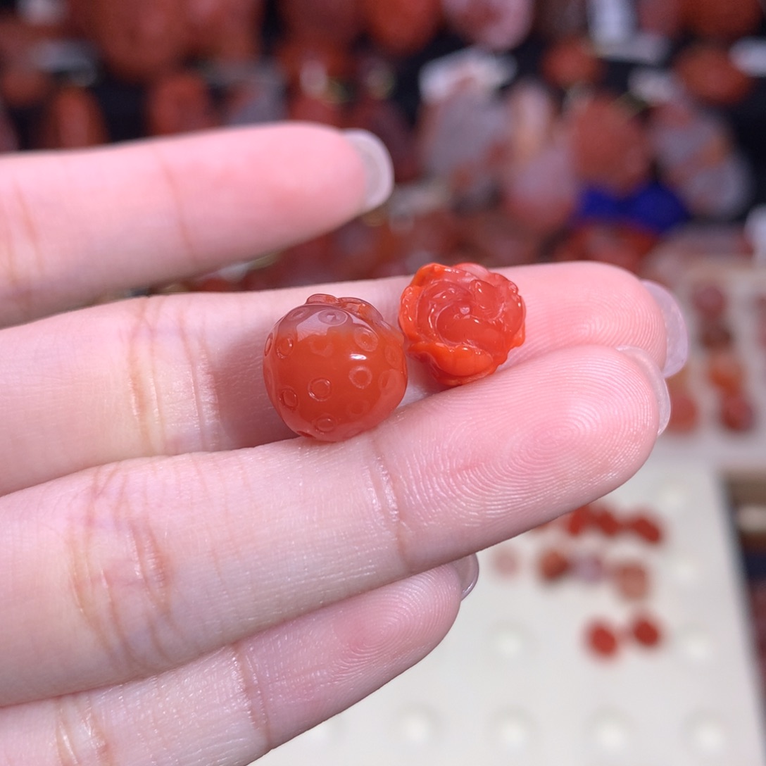 糖***果南红玛瑙未镶嵌珠宝半成品组合2