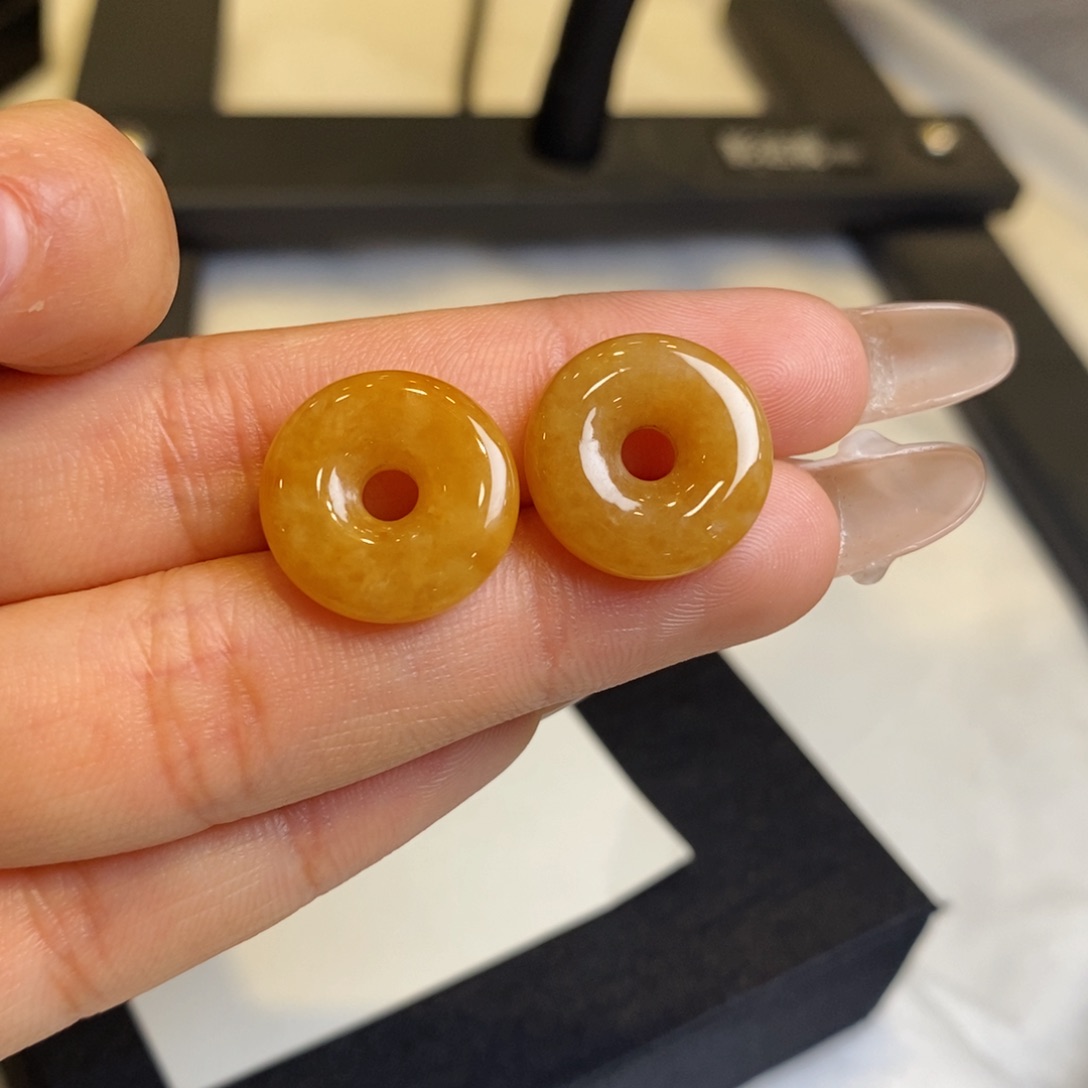 翡翠耳饰未镶嵌裸石甜甜圈