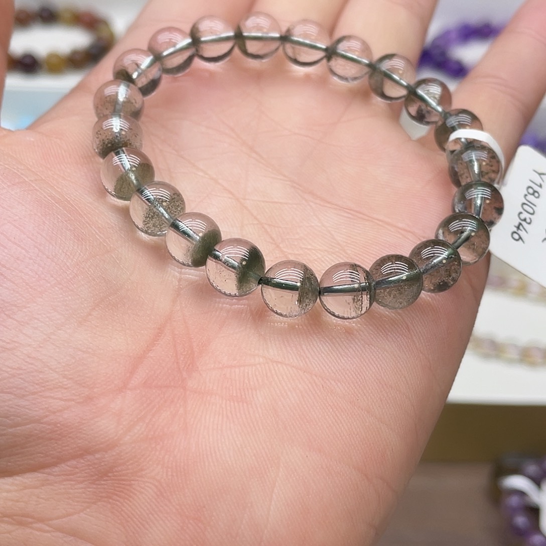 水晶手串未镶嵌绿幽灵8.5