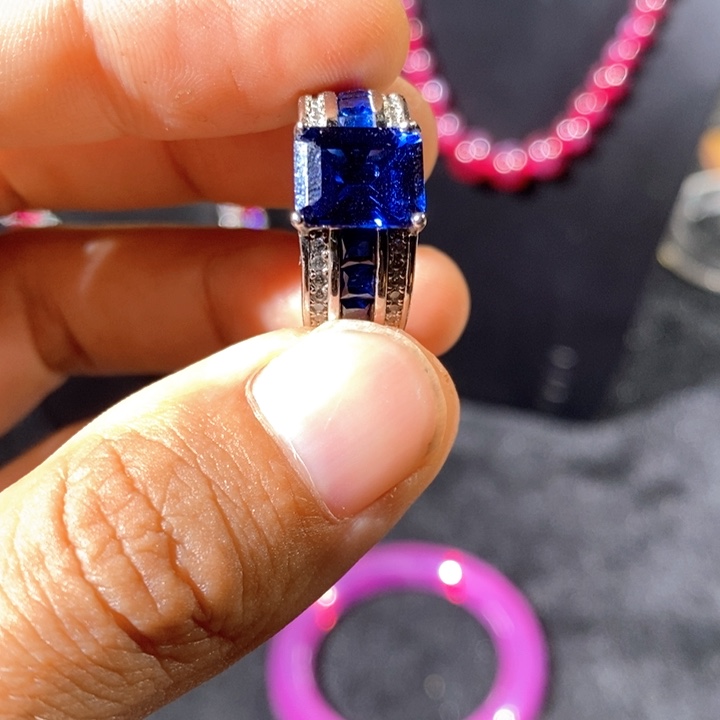 红宝石戒指银S925镶嵌