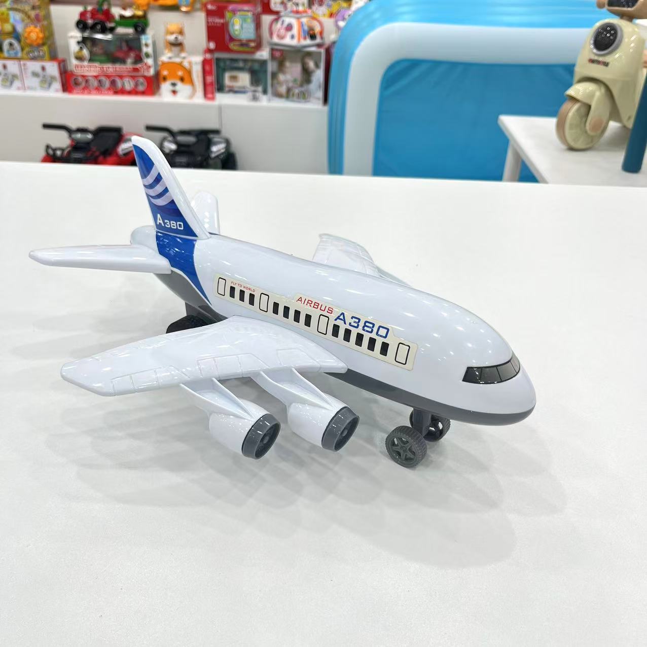 仿真A380空客飞机惯性科学实验玩具30CM