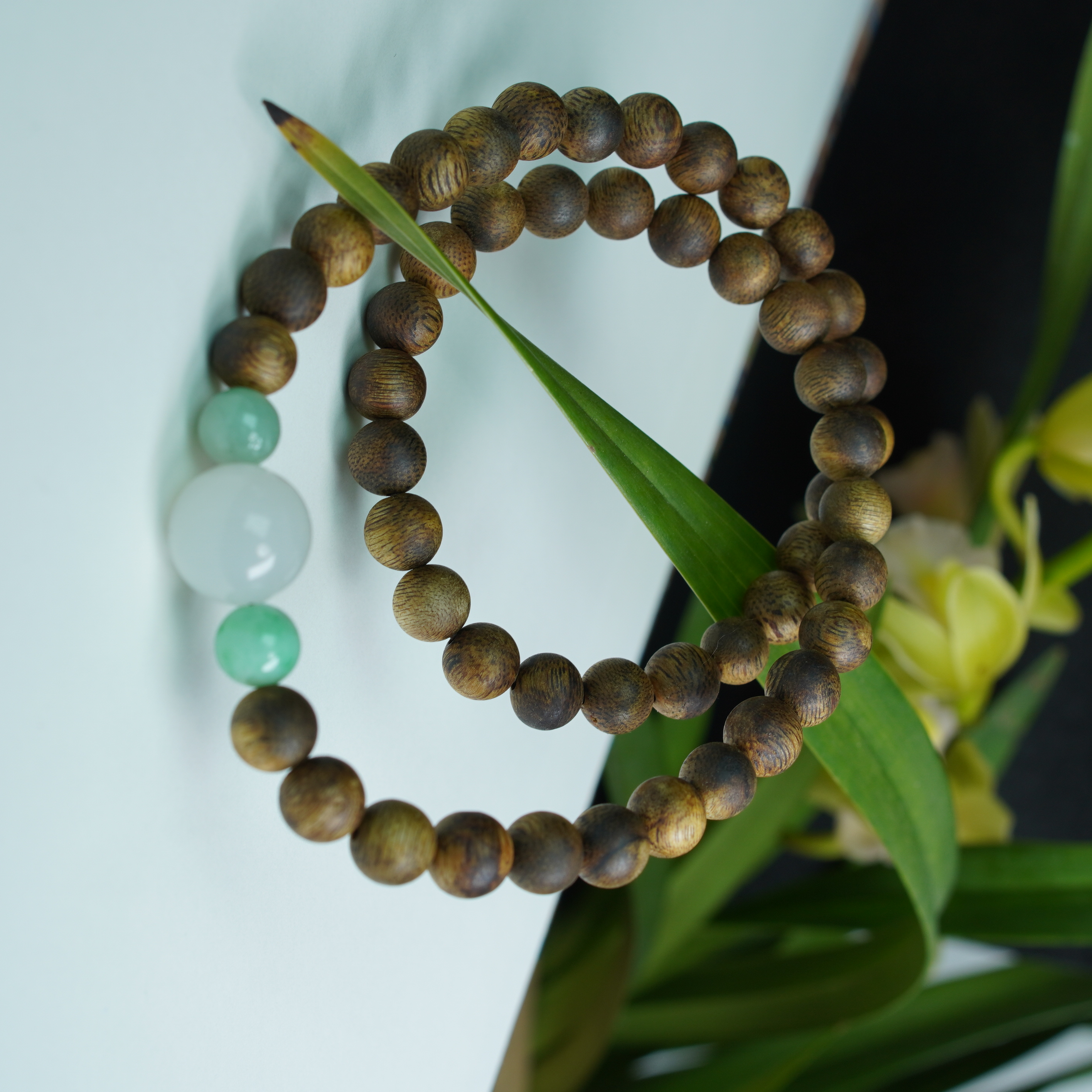 沉香GX25沉香老料糖结奇楠7mm双圈圆珠设计款