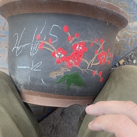 紫砂中国宜兴紫砂花盆，