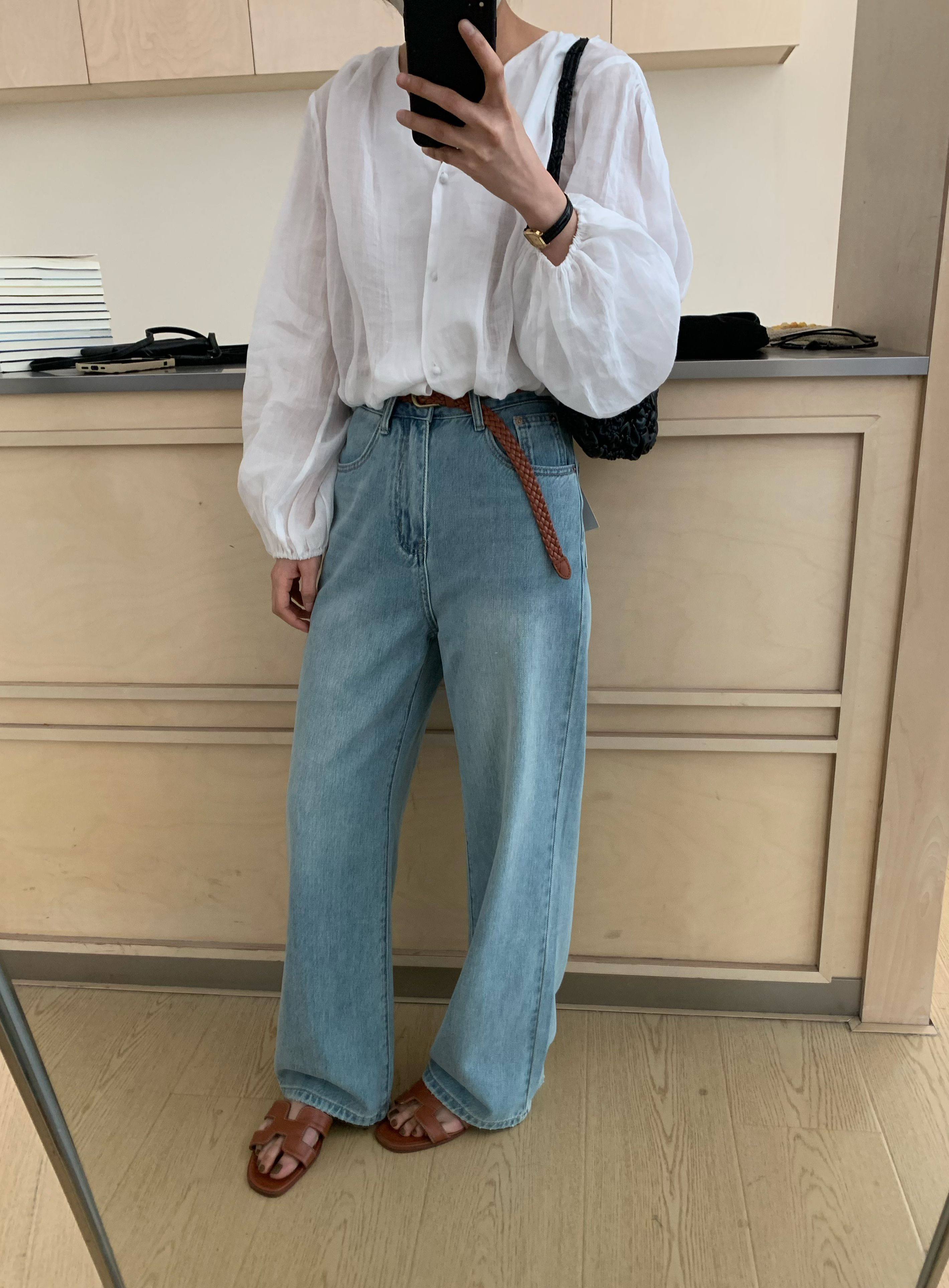 高腰直筒牛仔裤女显瘦宽松百搭休闲复古垂感长裤