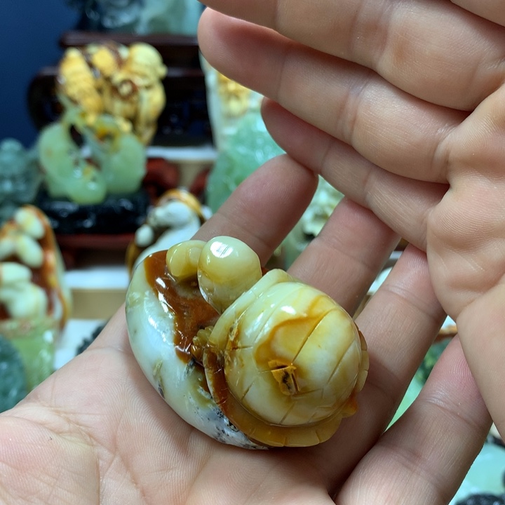 紫***来蛇纹石玉未镶嵌手把